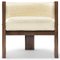 Modern Brass and Cream Boucle Malta 3 Leg Dining Chair by Egg Designs 3