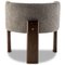Modern Brass and Grey Boucle Malta 3 Leg Dining Chair by Egg Designs 5