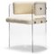 Brass Detailed and Cream Boucle Anhele Glamour Dining Chair by Egg Designs 6