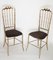 Brass & Velvet Corduroy Chiavari Chairs, 1950s, Set of 2 1