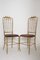 Chiavari Stühle aus Messing & Samt Cord, 1950er, 2er Set 4