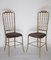Chiavari Stühle aus Messing & Samt Cord, 1950er, 2er Set 5
