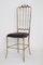 Brass & Velvet Corduroy Chiavari Chairs, 1950s, Set of 2 2