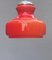 Lámpara colgante italiana vintage de vidrio rojo, años 80, Imagen 4