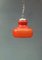 Lámpara colgante italiana vintage de vidrio rojo, años 80, Imagen 2