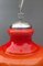 Lámpara colgante italiana vintage de vidrio rojo, años 80, Imagen 3