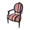 Armchairs in Wood and Multicolor Fabric, 1980s, Set of 2 2