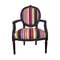 Armchairs in Wood and Multicolor Fabric, 1980s, Set of 2 1