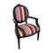 Armchairs in Wood and Multicolor Fabric, 1980s, Set of 2 3