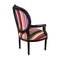 Armchairs in Wood and Multicolor Fabric, 1980s, Set of 2 8