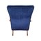 Blue Velvet Armchair, 1980s 3