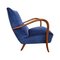 Blue Velvet Armchair, 1980s, Image 4