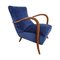 Blue Velvet Armchair, 1980s, Image 1