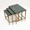 Vintage French Brass and Marble Nesting Tables, 1970, Set of 3 4