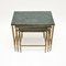 Vintage French Brass and Marble Nesting Tables, 1970, Set of 3 1