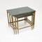 Vintage French Brass and Marble Nesting Tables, 1970, Set of 3 2