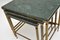 Vintage French Brass and Marble Nesting Tables, 1970, Set of 3 10