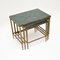 Vintage French Brass and Marble Nesting Tables, 1970, Set of 3 3