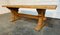 French Bleached Oak Trestle Farmhouse Dining Table, 1925 13