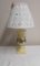 Lampe de Bureau Vintage avec Socle en Céramique Décoré de Fleurs Jaunes, 1970s 1