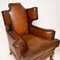 Antique Leather Wing Back Armchairs, 1920s, Set of 2 5