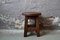 Brutalist Stool in Thick Wood, 1970s 7