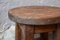 Brutalist Stool in Thick Wood, 1970s 4