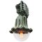 Vintage French Industrial Green Cast Iron and Clear Glass Pendant Lamp from Perfeclair, 1967, Image 2
