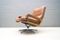 Vintage King Chair with Footstool in Cognac Leather by André Vandenbeuck for Strässle 3