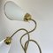 Dreifache Stehlampe aus Messing & Grauweißem Stoff, Schweden, 1950er 11
