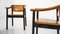 Mid-Century Modern 4 Armchairs in Wood and Leather in the style of Scarpa, Italy, 1960s, Set of 4 3