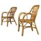 Mid-Century Modern Italian Rattan Armchairs with Curved Armrests, 1960s, Set of 2 1