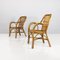 Mid-Century Modern Italian Rattan Armchairs with Curved Armrests, 1960s, Set of 2, Image 10