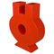 Modern Italian Orange Red Sculpture Vase attributed to Florio Paccagnella 1