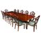 19th Century Regency Triple Pillar Dining Table and Chairs, 1830s, Set of 13, Image 1