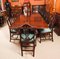 19th Century Regency Revival Triple Pillar Dining Table & Chairs, Set of 15 2