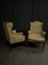 Late 19th Century Louis XVI Wing Chairs in Yellow Silk Fabric, Set of 2 2