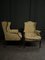 Late 19th Century Louis XVI Wing Chairs in Yellow Silk Fabric, Set of 2 8