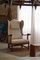 Modern Danish Wingback Chair in Oak & Wool in the style of Fritz Hansen, 1950s 4