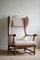 Modern Danish Wingback Chair in Oak & Wool in the style of Fritz Hansen, 1950s 9
