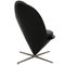 Heart Cone Chair in Black Classic Leather by Verner Panton, 1990s 2