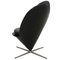 Heart Cone Chair in Black Classic Leather by Verner Panton, 1990s 5