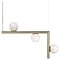 Ofione 2 Brushed Brass Pendant Lamp by Alabastro Italiano 1