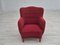 Danish Relax Armchair in Red Cotton & Wool, 1960s 7