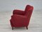 Danish Relax Armchair in Red Cotton & Wool, 1960s 8