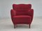 Danish Relax Armchair in Red Cotton & Wool, 1960s 2