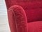 Danish Relax Armchair in Red Cotton & Wool, 1960s, Image 9