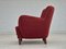 Danish Relax Armchair in Red Cotton & Wool, 1960s 10