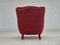 Danish Relax Armchair in Red Cotton & Wool, 1960s 3