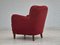 Danish Relax Armchair in Red Cotton & Wool, 1960s 11
